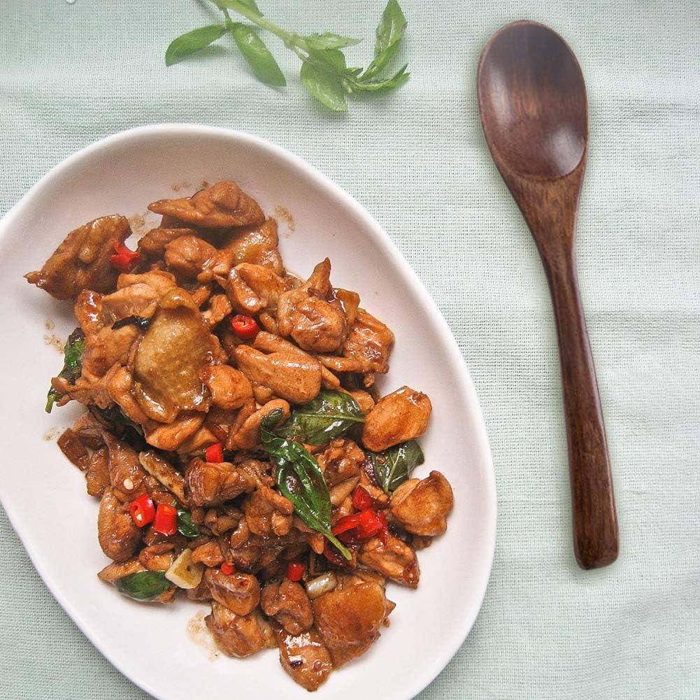 Handcrafted Wooden Spoon Set – Natural Wood Cooking & Serving Spoons (Set of 6)