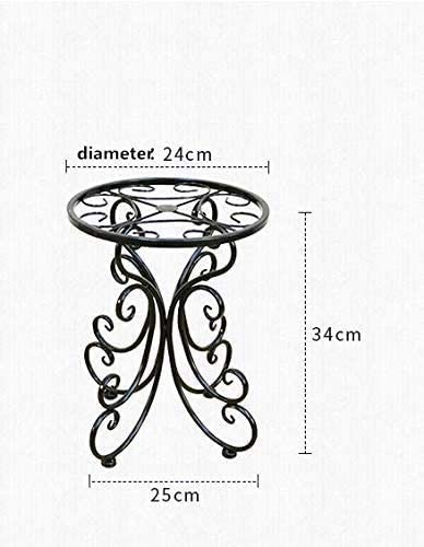 Elegant Black Wrought Iron Plant Stand with Decorative Scroll Design – Indoor & Outdoor Use