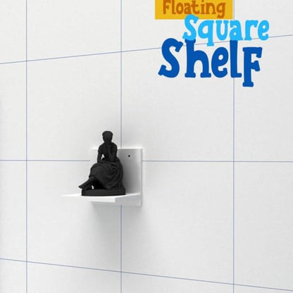 Modern Wall-Mounted Floating Shelf With Modern Design and Marble Finished (White)