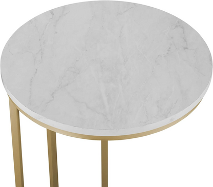 Elegance Iron & Wooden Round Retro Golden Side Table  Night Stand  ,Bedside  Sofa Side | Coffee | Centre | Bar