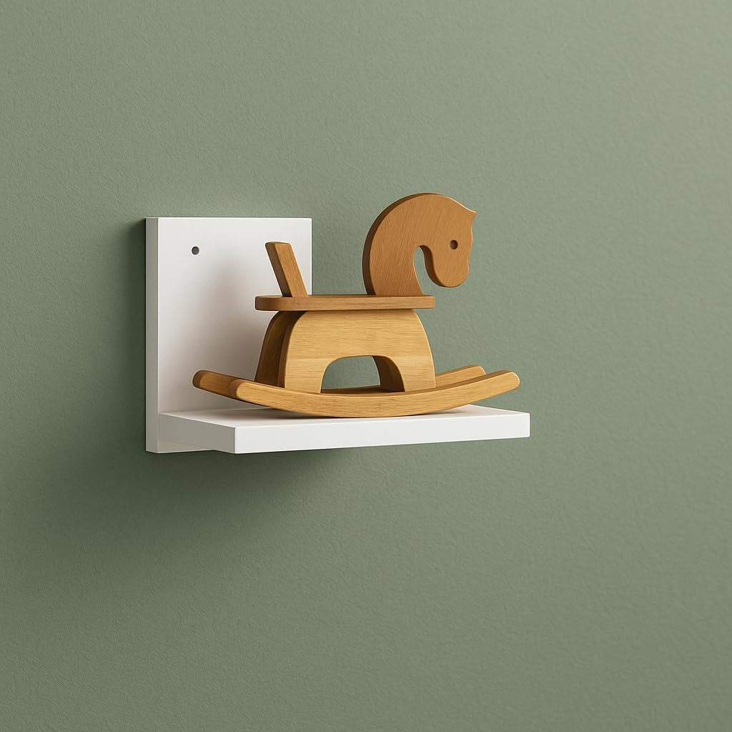 Modern Wall-Mounted Floating Shelf With Modern Design and Marble Finished (White)