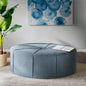 Modern Round Upholstered Ottoman – Large Velvet Tufted Coffee Table Stool for Living Room or Bedroom
