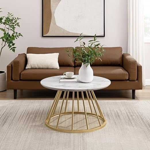 Round Coffee Table, Modern Coffee Table for Living Room With Unique Design
