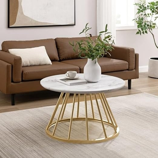 Round Coffee Table, Modern Coffee Table for Living Room With Unique Design