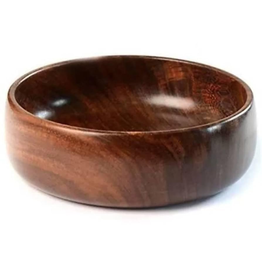 Handcrafted Wooden Serving Bowl – Solid Acacia Wood Salad & Snack Bowl