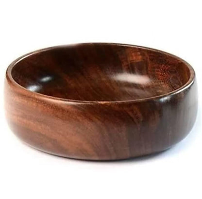 Handcrafted Wooden Serving Bowl – Solid Acacia Wood Salad & Snack Bowl