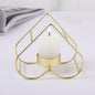Geometric Heart Shape Metal Candle Holder – Modern Gold Decorative Pillar Candle Stand