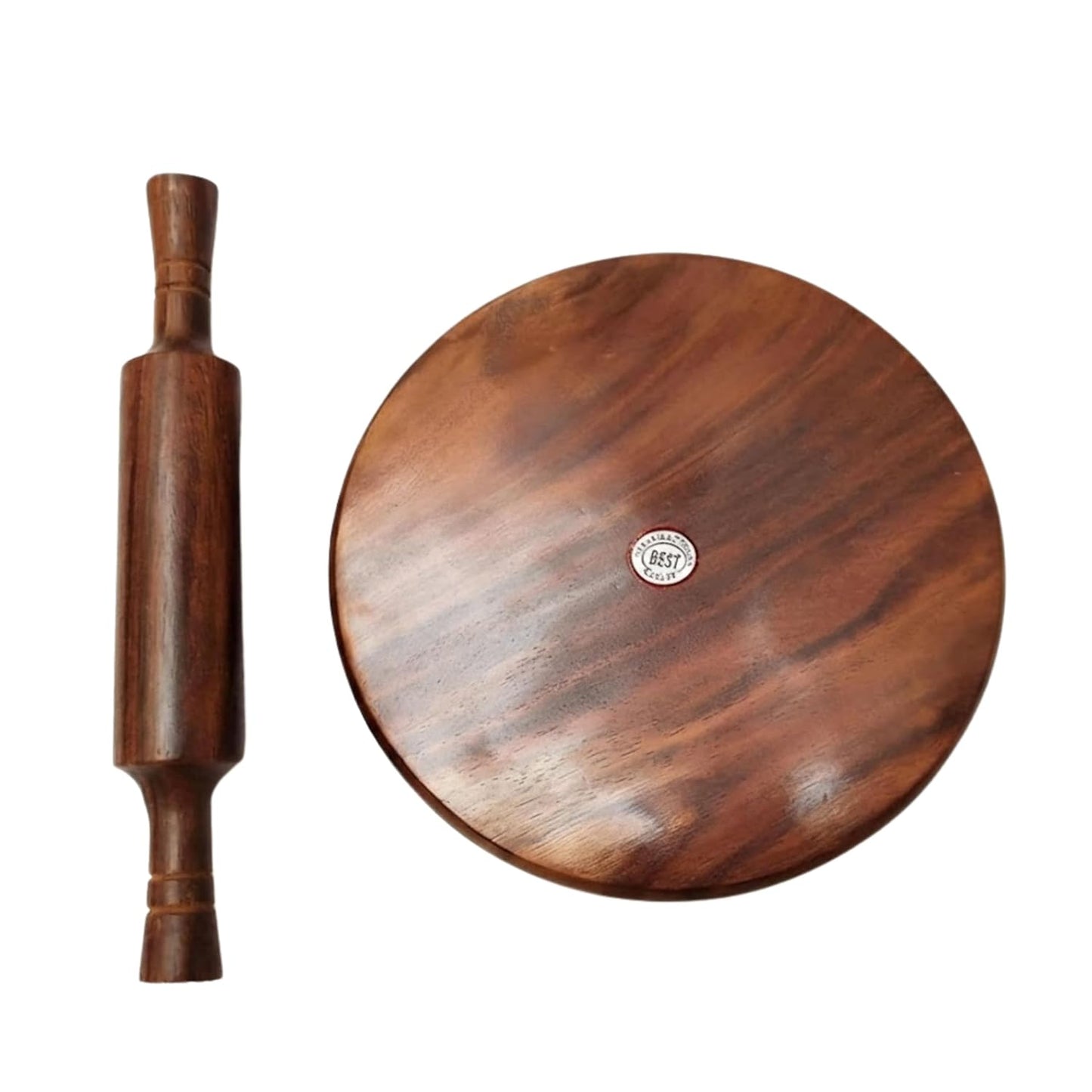 Premium Wooden Chakla Belan Set | Traditional Roti Rolling Board & Pin for Indian Kitchen