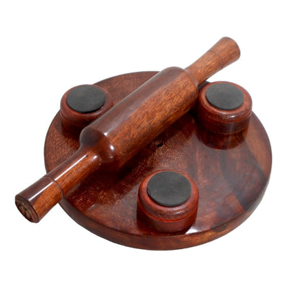 Premium Wooden Chakla Belan Set | Traditional Roti Rolling Board & Pin for Indian Kitchen