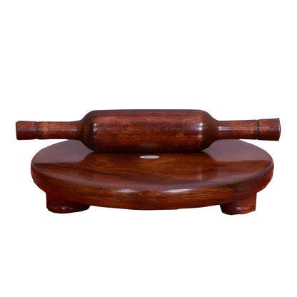 Premium Wooden Chakla Belan Set | Traditional Roti Rolling Board & Pin for Indian Kitchen