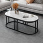 Luxury Oval Marble Coffee Table with Gold Stainless Steel Frame – Modern Center Table for Living Room