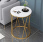 Modern Round Marble Coffee Table with Gold Metal Frame | Luxury Side Table for Living Room