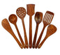 Handcrafted Wooden Cooking Utensil Set – 7-Piece Natural Wood Kitchen Tools for Non-Stick Cookware
