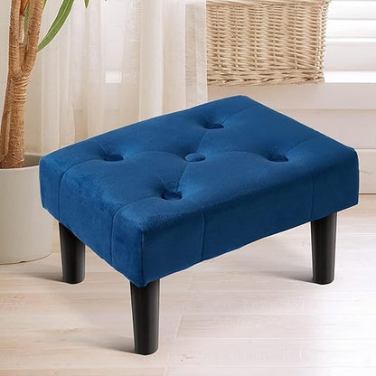 Modern Upholstered Footstool Ottoman with Soft Cushion & Sturdy Legs – Compact Foot Rest for Living Room & Bedroom