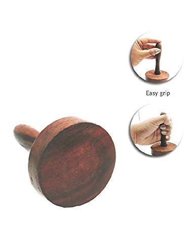 Handcrafted Wooden Papad Press Set (Pack of 2) – Traditional Kitchen Tool for Even Papad Making