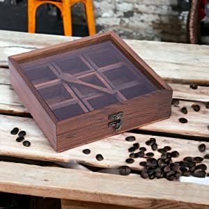 Handcrafted Wooden Masala Box with 9 Compartments & Spoon – Traditional Indian Spice Organizer