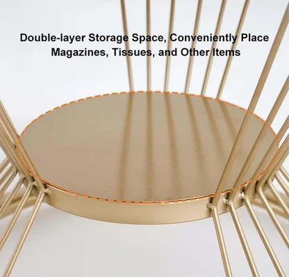 Modern Marble Finish Nesting Coffee Table Set (2 Pcs) – gold Metal Frame Center Tables