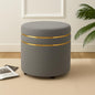 Luxury Velvet Round Ottoman Stool with Gold Accent Band – Multi-Purpose Seating & Footrest