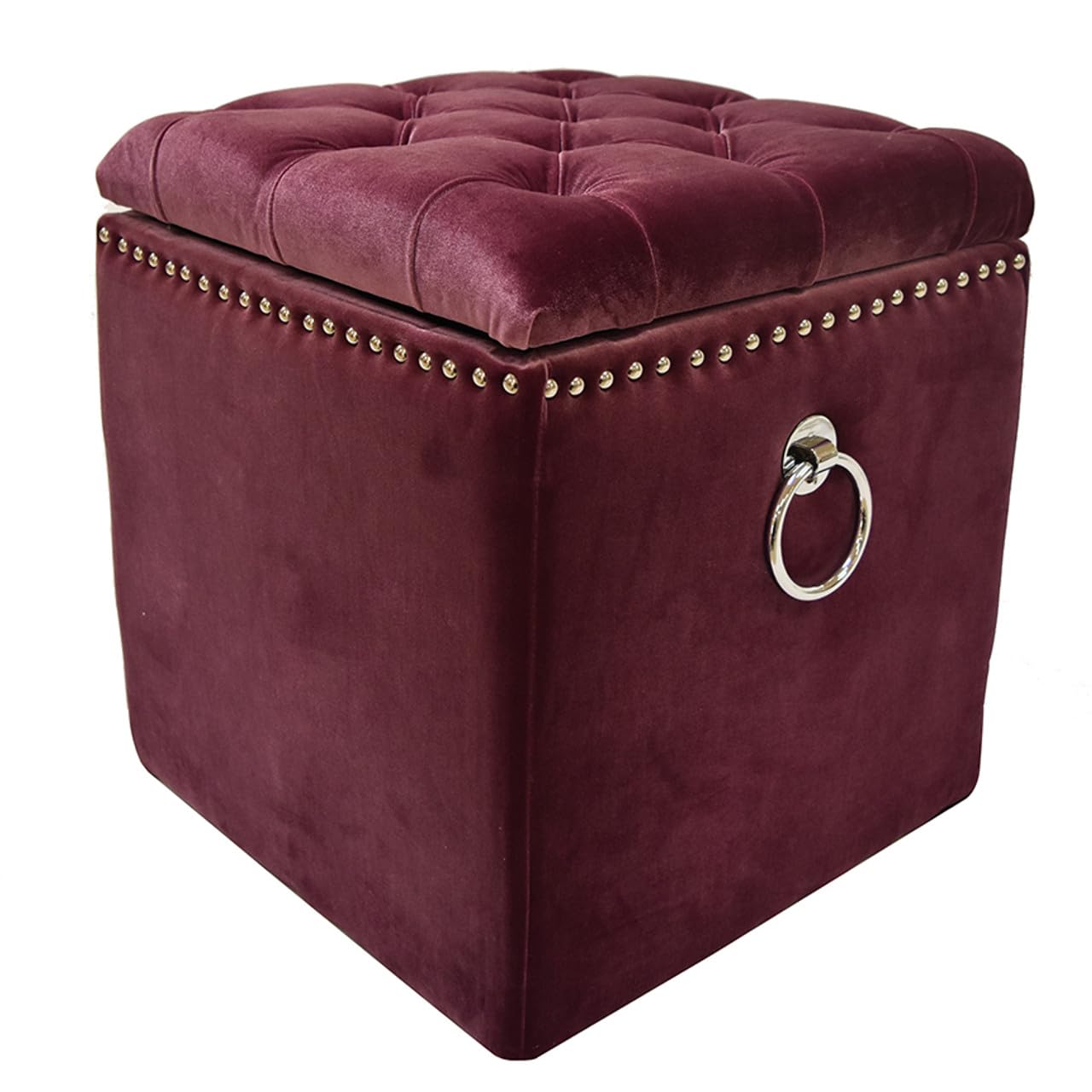 Luxury Tufted Storage Ottoman Stool with Cushion Seat ,Upholstered Multipurpose Ottoman for Living Room & Bedroom