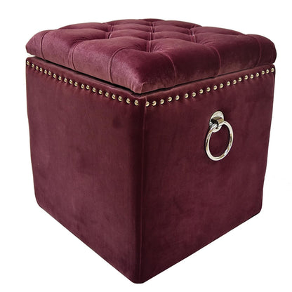 Luxury Tufted Storage Ottoman Stool with Cushion Seat ,Upholstered Multipurpose Ottoman for Living Room & Bedroom