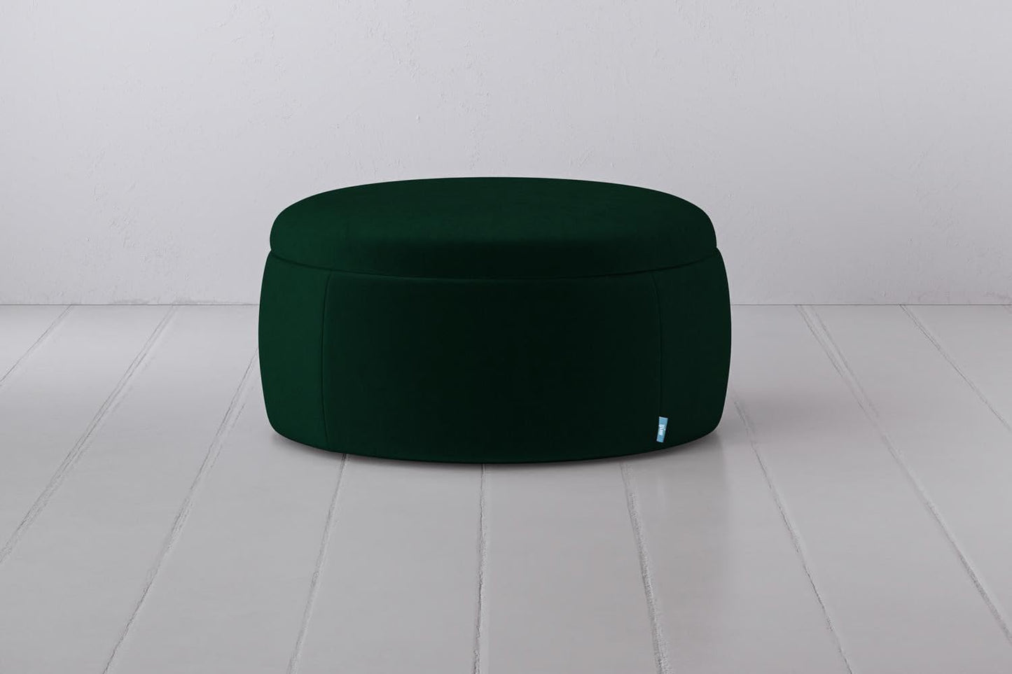 Luxury Velvet Round Storage Ottoman Stool – Dark Green Pouffe for Living Room & Bedroom