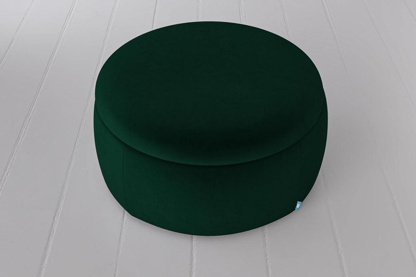 Luxury Velvet Round Storage Ottoman Stool – Dark Green Pouffe for Living Room & Bedroom