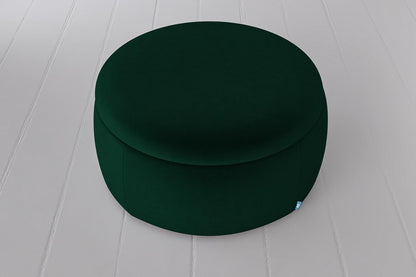 Luxury Velvet Round Storage Ottoman Stool – Dark Green Pouffe for Living Room & Bedroom