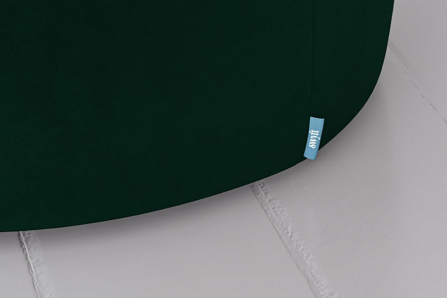 Luxury Velvet Round Storage Ottoman Stool – Dark Green Pouffe for Living Room & Bedroom