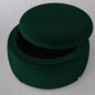 Luxury Velvet Round Storage Ottoman Stool – Dark Green Pouffe for Living Room & Bedroom
