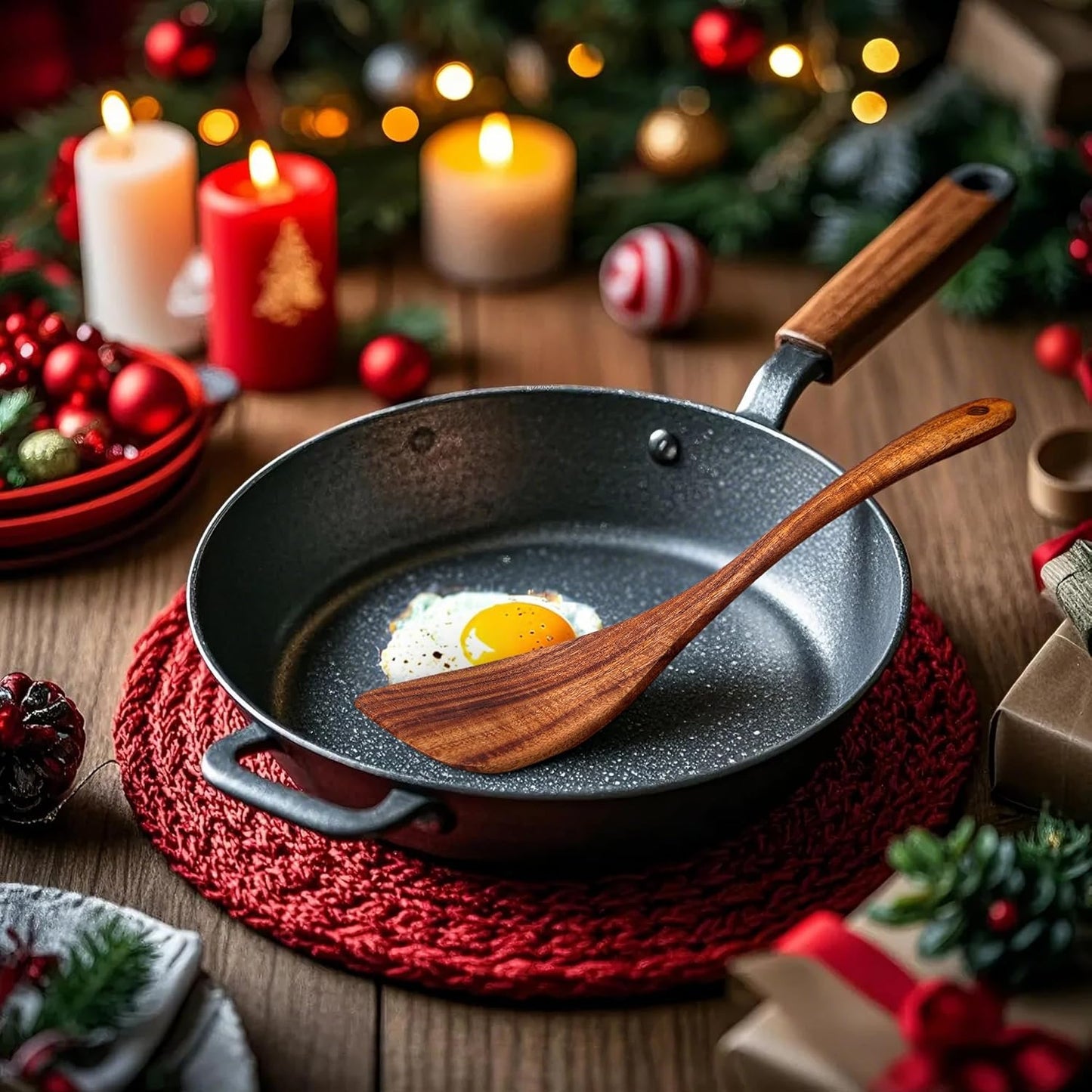 Natural Wooden Cooking Spatula | Heat-Resistant Wooden Turner for Non-Stick Cookware