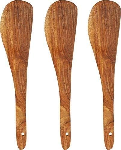 Handcrafted Wooden Cooking Spatula Set (3-Piece) | Natural Wood Kitchen Utensils