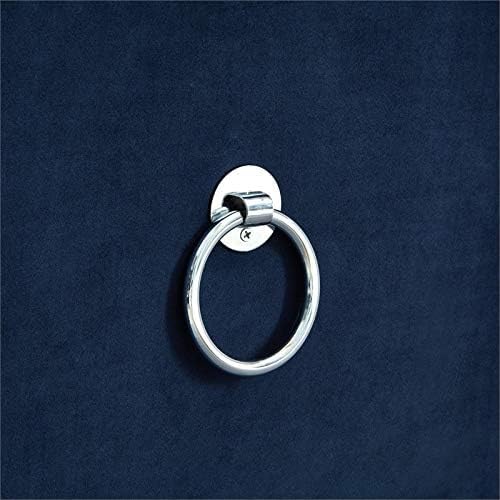 Luxury Velvet Tufted Storage Ottoman Stool – Square Footrest with Nailhead Trim & Ring Handle (Blue)