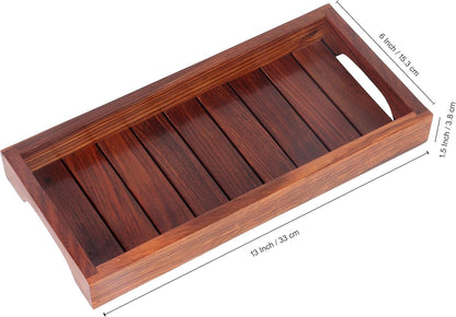 Handcrafted Wooden Serving Tray | Premium Solid Wood Tea & Coffee Tray for Home & Kitchen