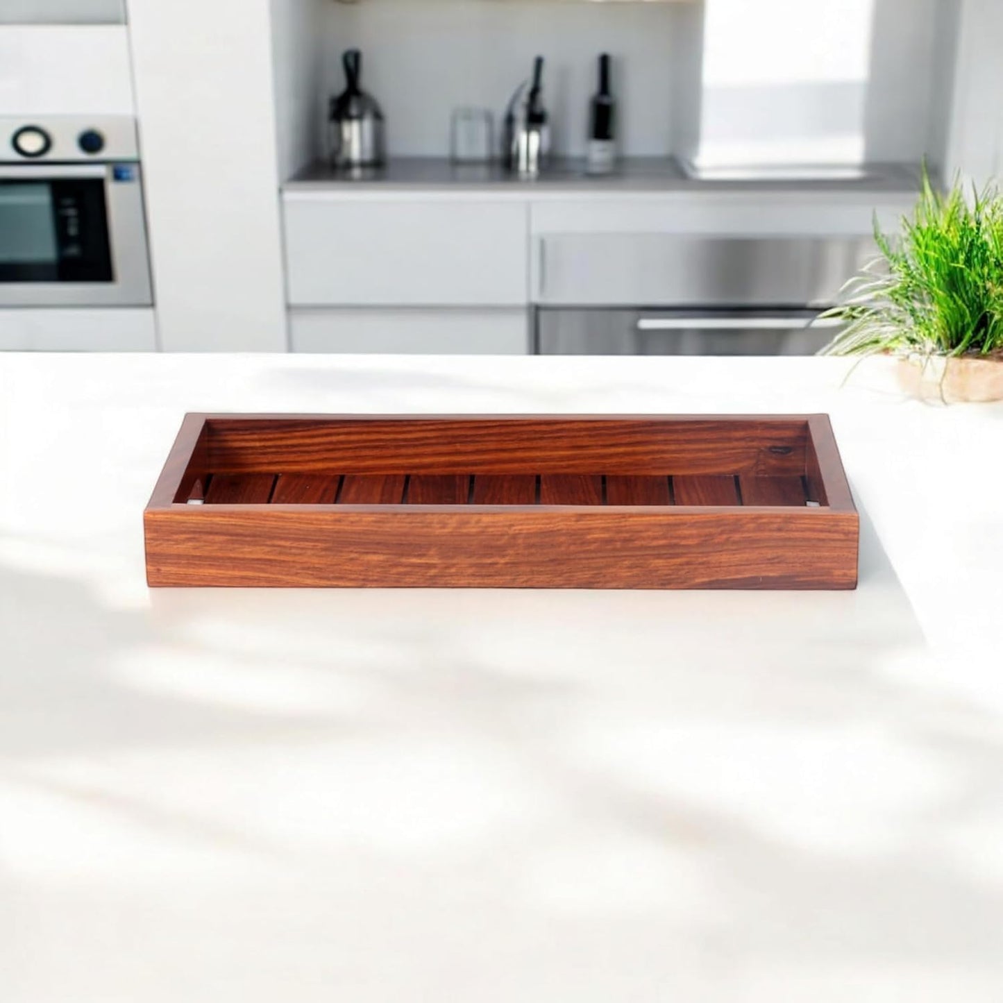Handcrafted Wooden Serving Tray | Premium Solid Wood Tea & Coffee Tray for Home & Kitchen